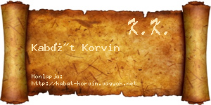 Kabát Korvin névjegykártya